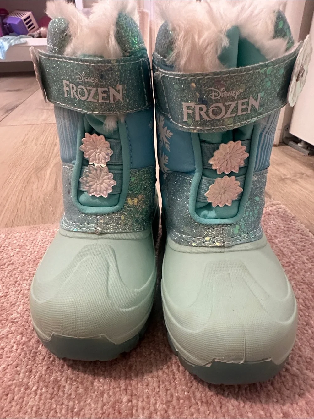 Disney Frozen Anna & Olaf Light Blue Girls Snow Boots